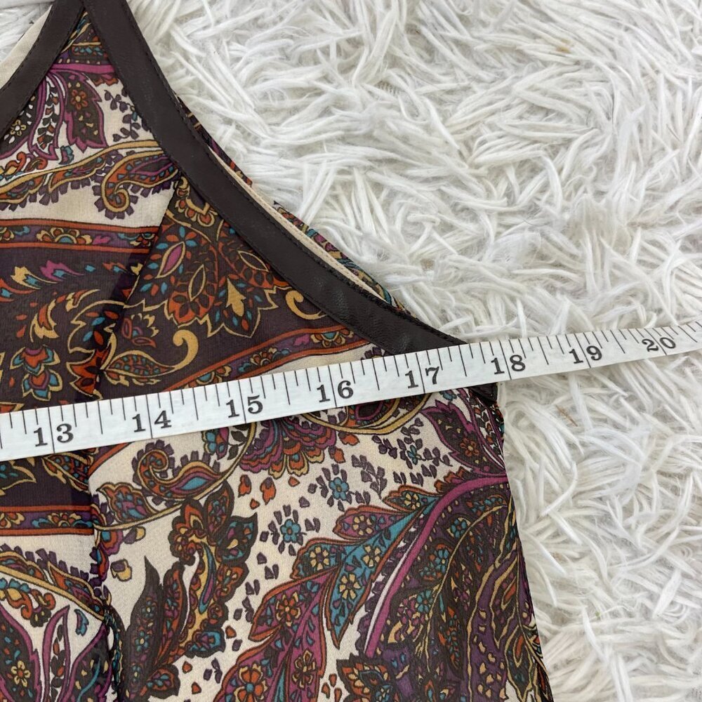NWT Sophene Mony Kirmizi Women's Brown Paisley Sleeveless Maxi Dress Size 10 - Picture 11 of 12